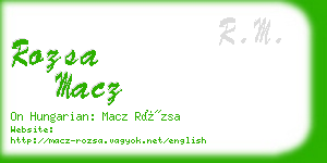 rozsa macz business card